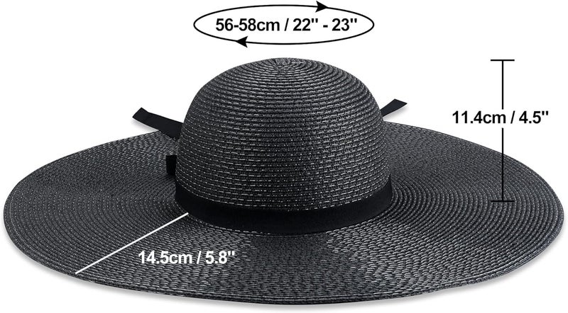 Naivlizer Women Wide Brim Sun Hat UPF50 Straw Summer Hat Floppy Beach Hat Roll-Up - Image 4